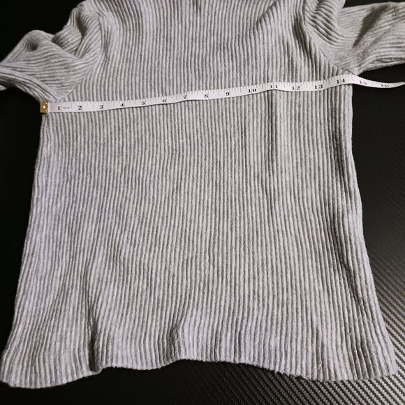 Club Monaco Meredy Ribbed Heather Gray‎ Turtleneck Top Size XS Soft Cozy Sweater - Picture 10 of 11